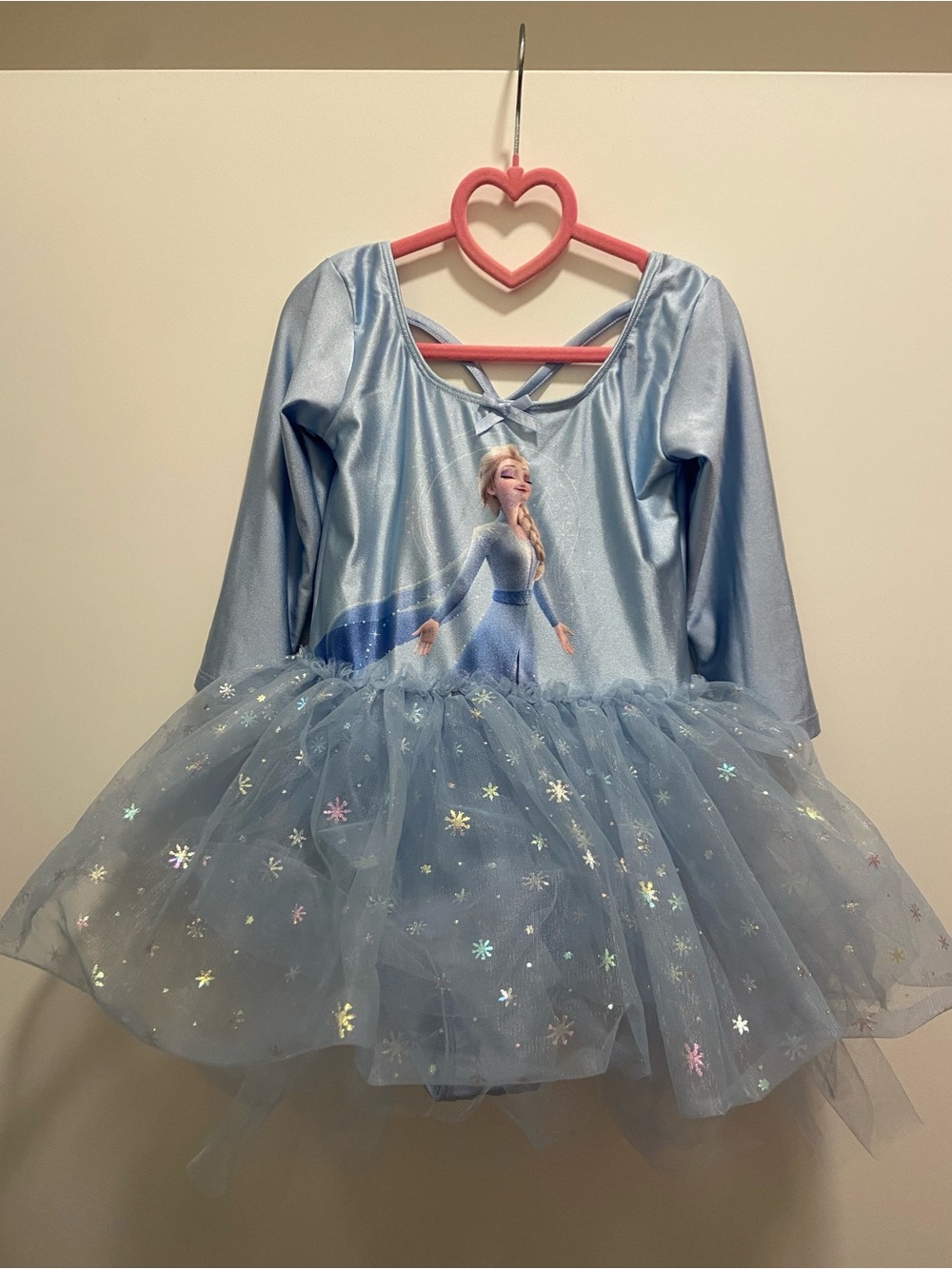 NWOT Blue Elsa dance leotard with attached tulle skirt